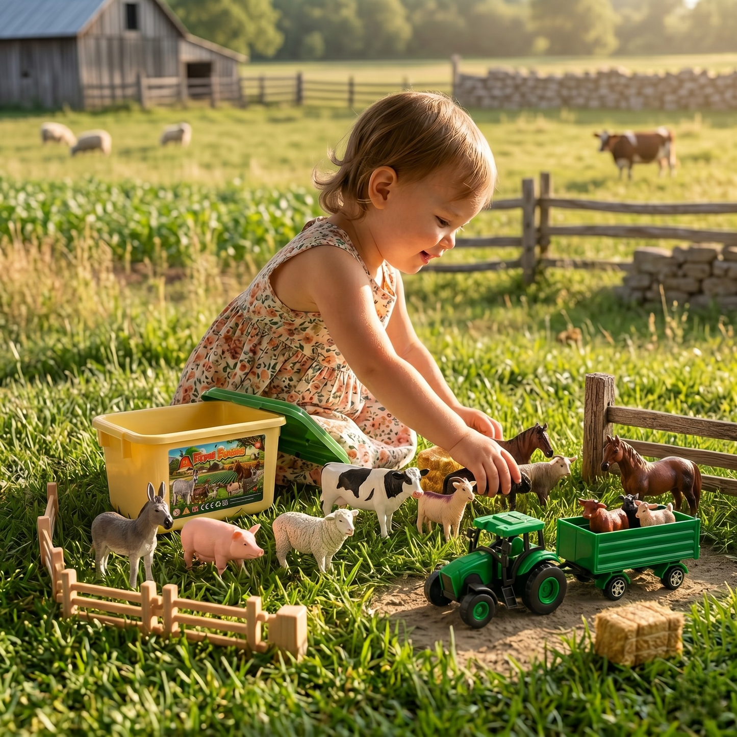 Meadowside Farm & Tractor Playset