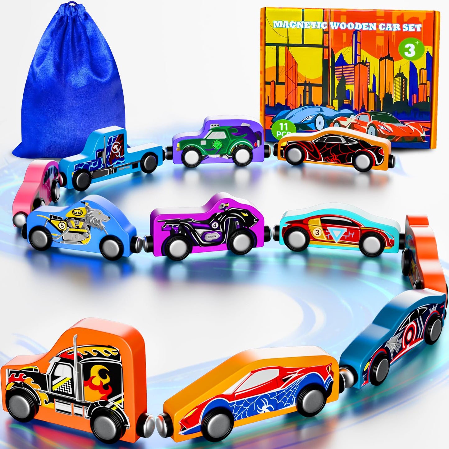 Toddler Magnetic Train & Car Toy Set