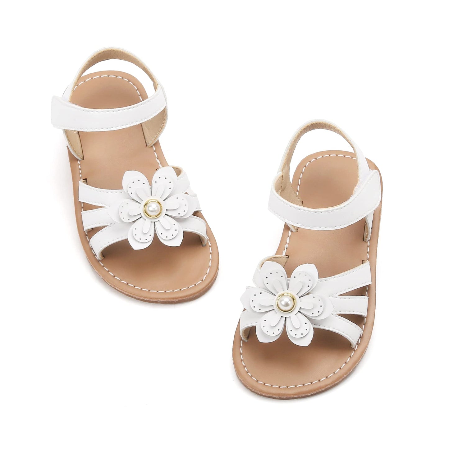 Little Daisy White Summer Sandal (Size 9)